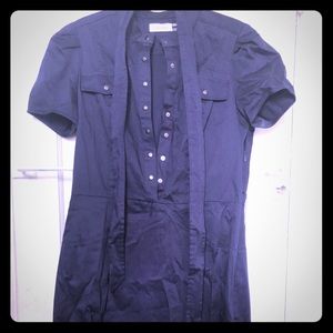 Navy button up dress